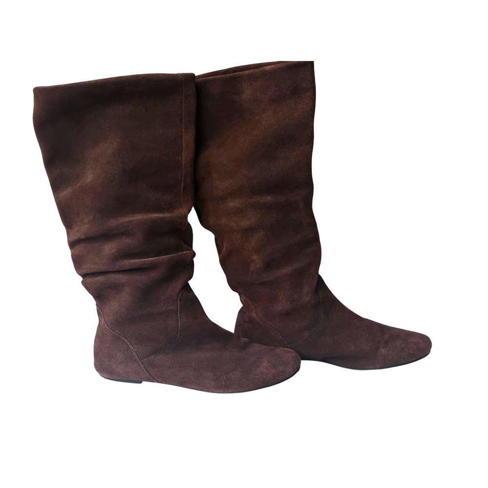 Steve Madden Womens Dark Brown Suede Slouchy Flat Pull On Mid Calf Boots Sz 8.5 - Picture 2 of 6